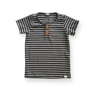 Lulu + Roo gray stripe henley top